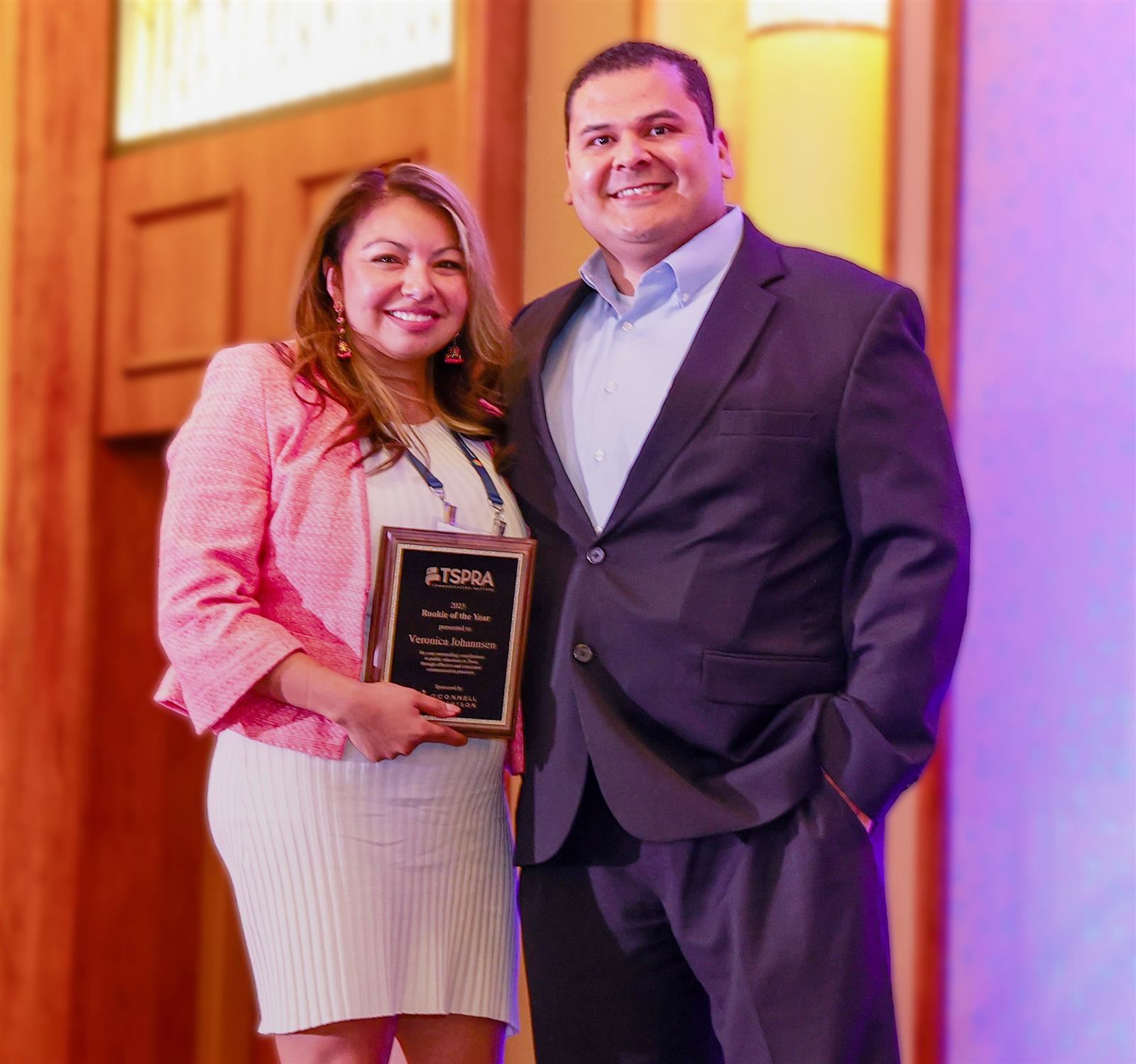  Veronica Gallegos Johannsen joined by Dr. Elmer Avellaneda Superintendent of Gonzales ISD GISD